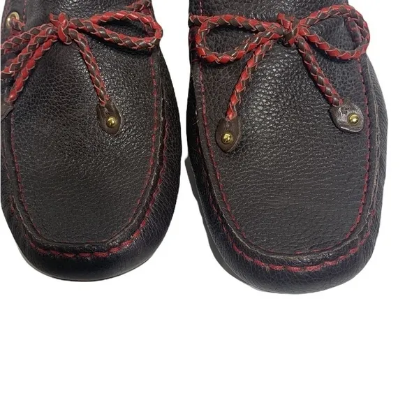 - NWOB Marc Joseph Brown Red Cypress Hill Braided Leather Driving Moc