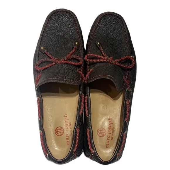 - NWOB Marc Joseph Brown Red Cypress Hill Braided Leather Driving Moc