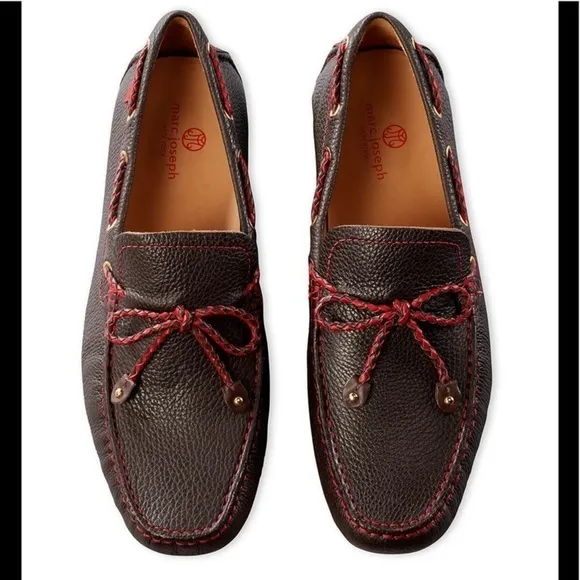 - NWOB Marc Joseph Brown Red Cypress Hill Braided Leather Driving Moc