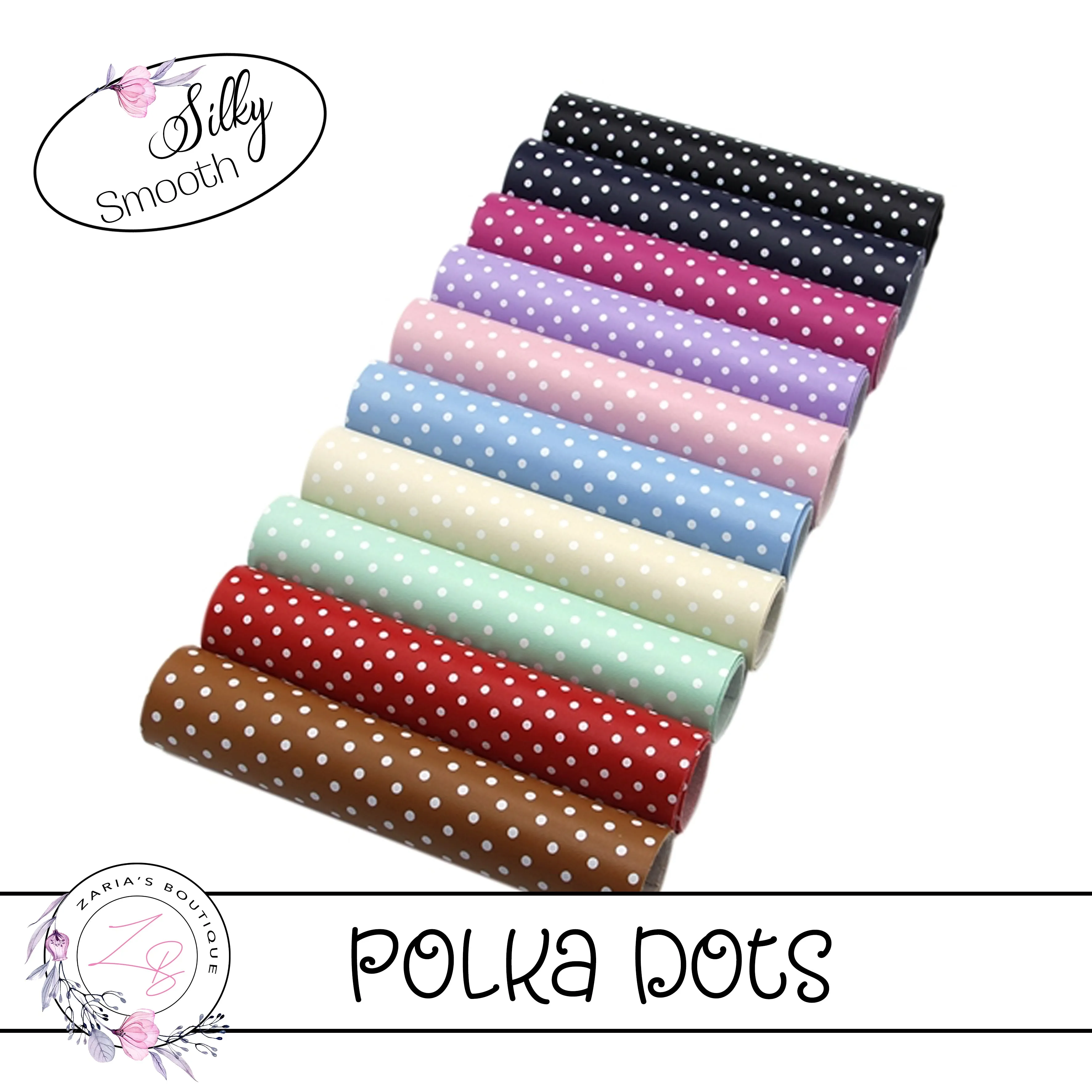 ⋅ Pink & White Polka Dots ⋅ Smooth Vegan Faux Leather