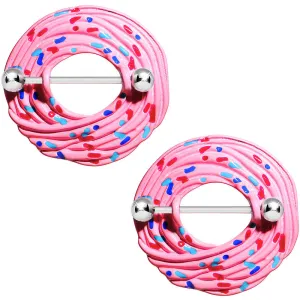 14 Gauge 20mm Pink Cupcake Nipple Shield Set