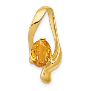 14k 8x6mm Oval Citrine Slide