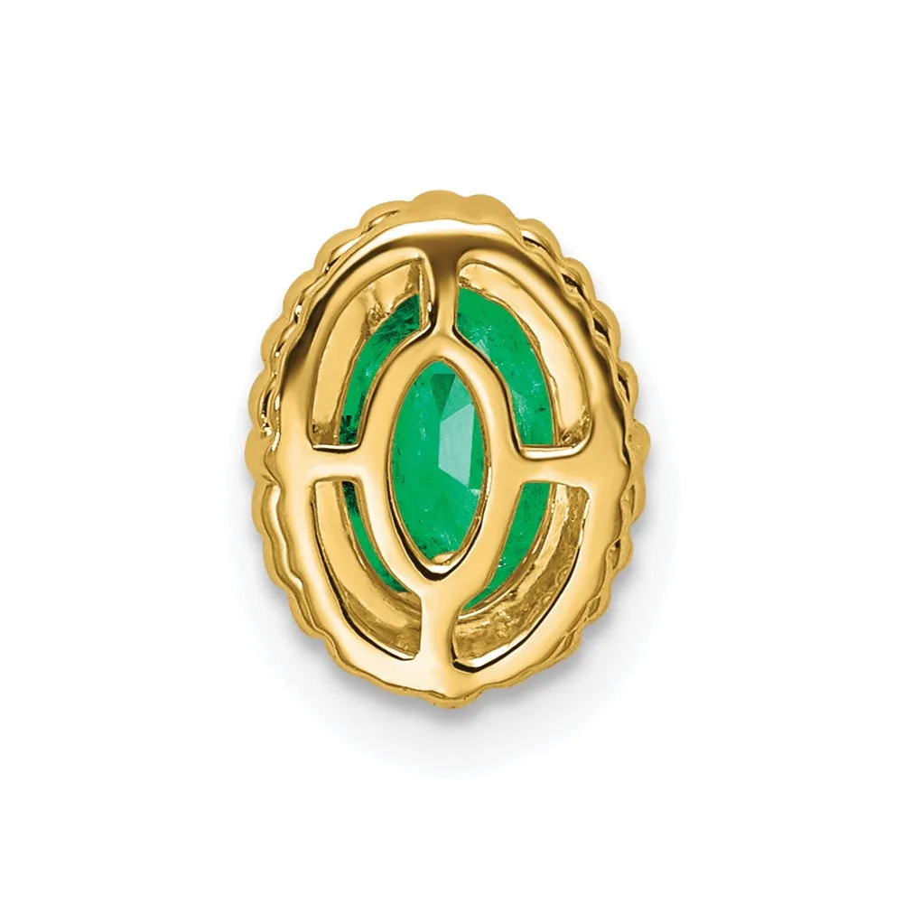 14k Oval Emerald Chain Slide