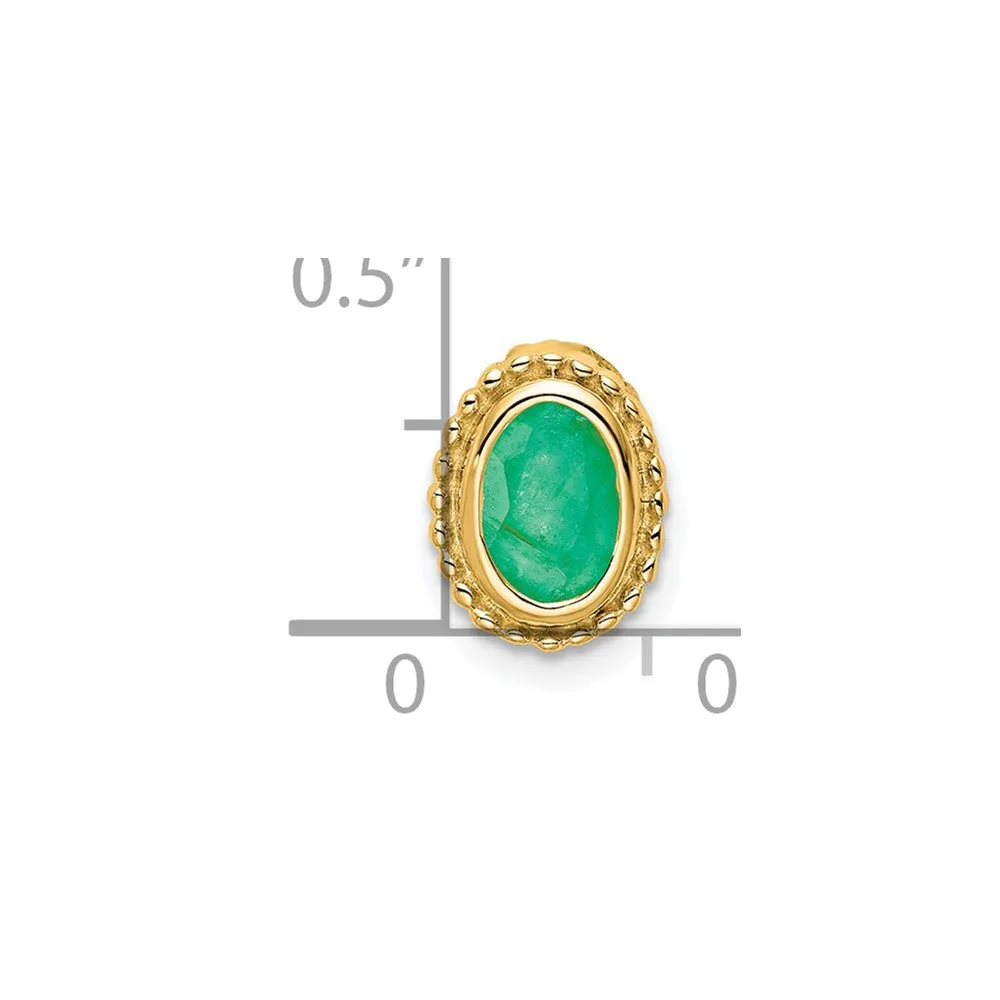 14k Oval Emerald Chain Slide