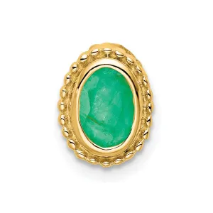 14k Oval Emerald Chain Slide