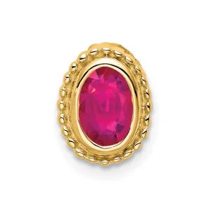 14k Oval Ruby Chain Slide