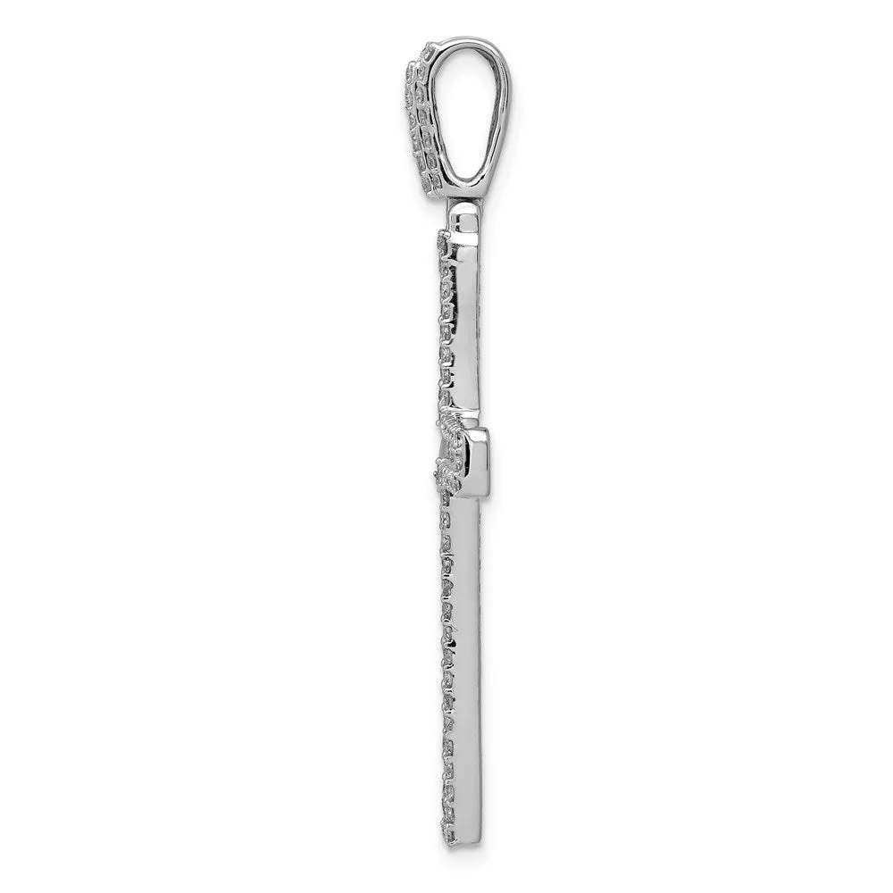 14k White Gold 1 1/10ct. Diamond Latin Cross Pendant