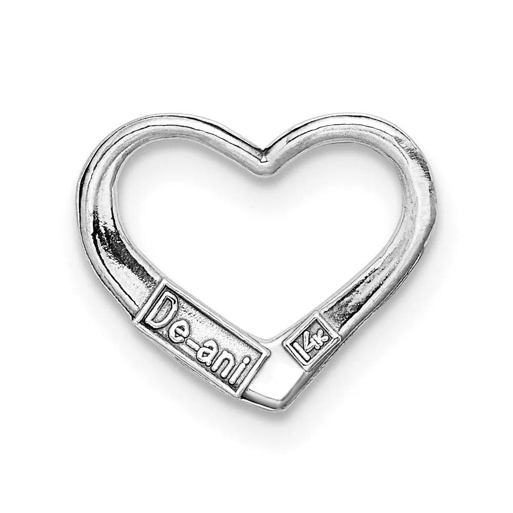 14K White Gold 2-D Floating Heart Charm