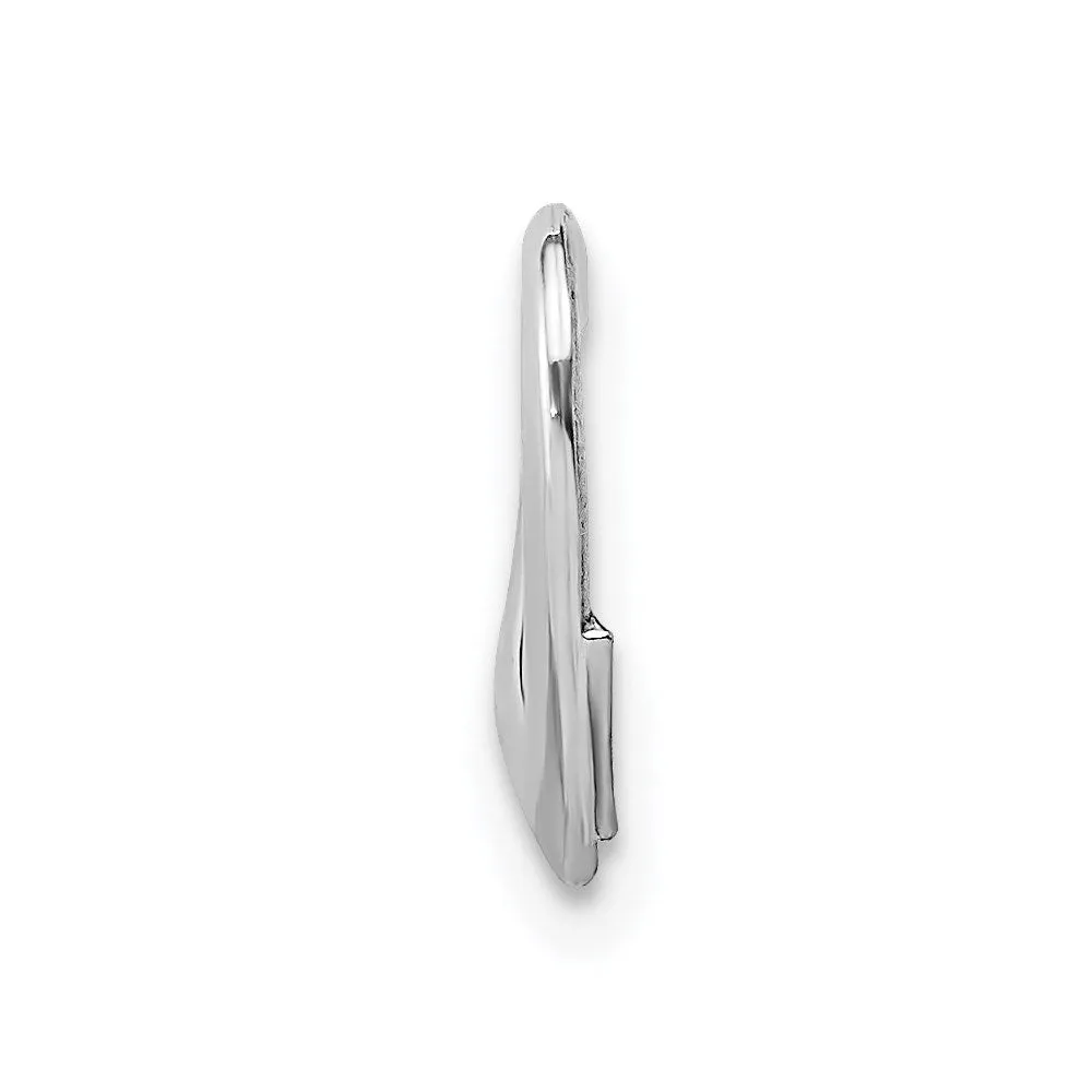 14K White Gold 2-D Floating Heart Charm