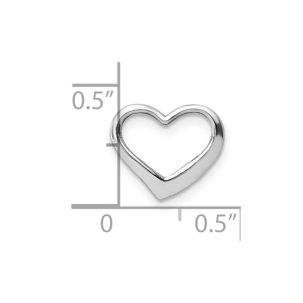 14K White Gold 2-D Floating Heart Charm