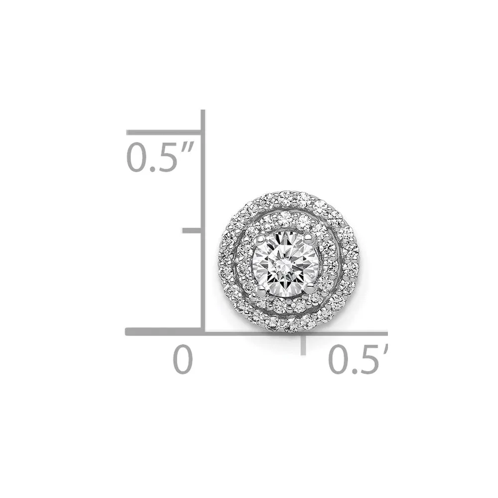 14k White Gold 4.1mm Center 1/5ct.Diamond Semi-mount Chain Slide