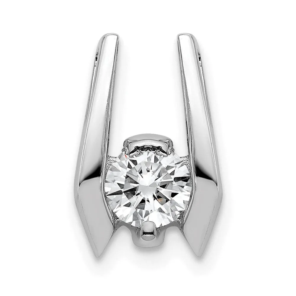 14k White Gold 4.75mm A Diamond Slide