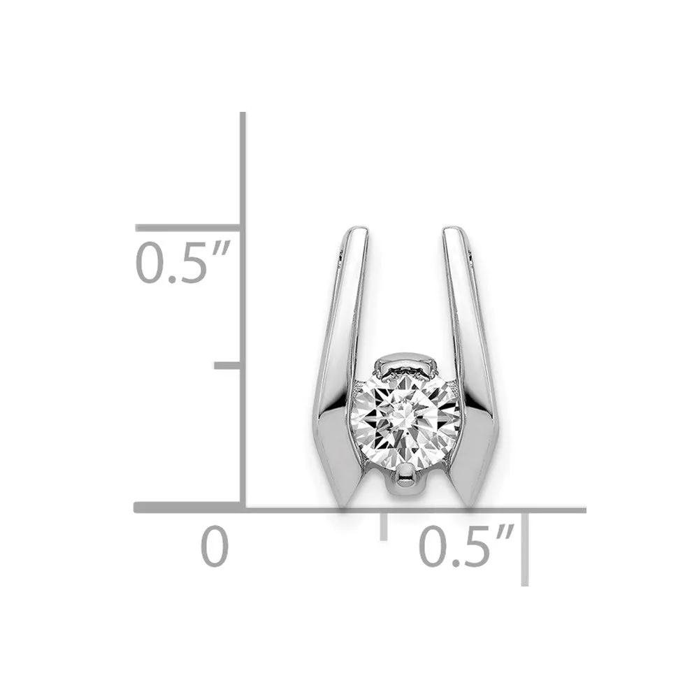 14k White Gold 4.75mm A Diamond Slide