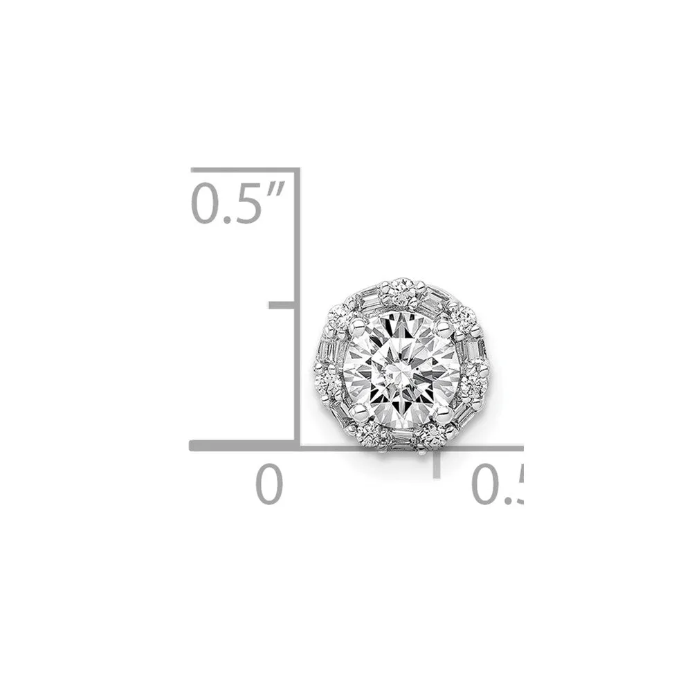 14k White Gold 5.2mm Center 1/10ct. Diamond Semi-mount Chain Slide