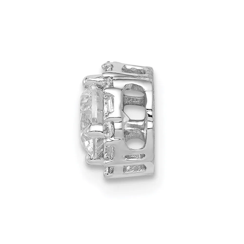 14k White Gold 5.2mm Center 1/10ct. Diamond Semi-mount Chain Slide