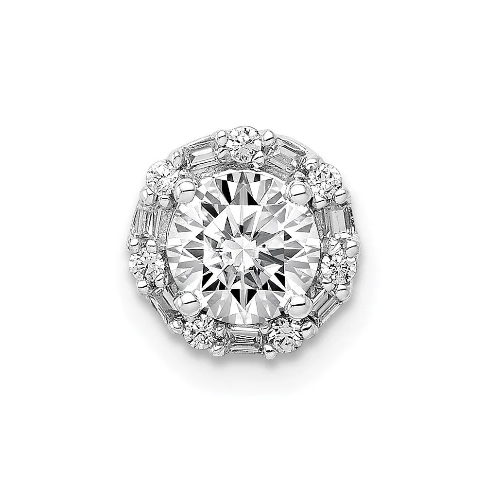 14k White Gold 5.2mm Center 1/10ct. Diamond Semi-mount Chain Slide