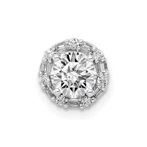 14k White Gold 5.2mm Center 1/10ct. Diamond Semi-mount Chain Slide