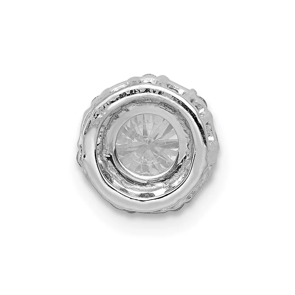 14k White Gold 5.2mm Center 1/10ct. Diamond Semi-mount Chain Slide
