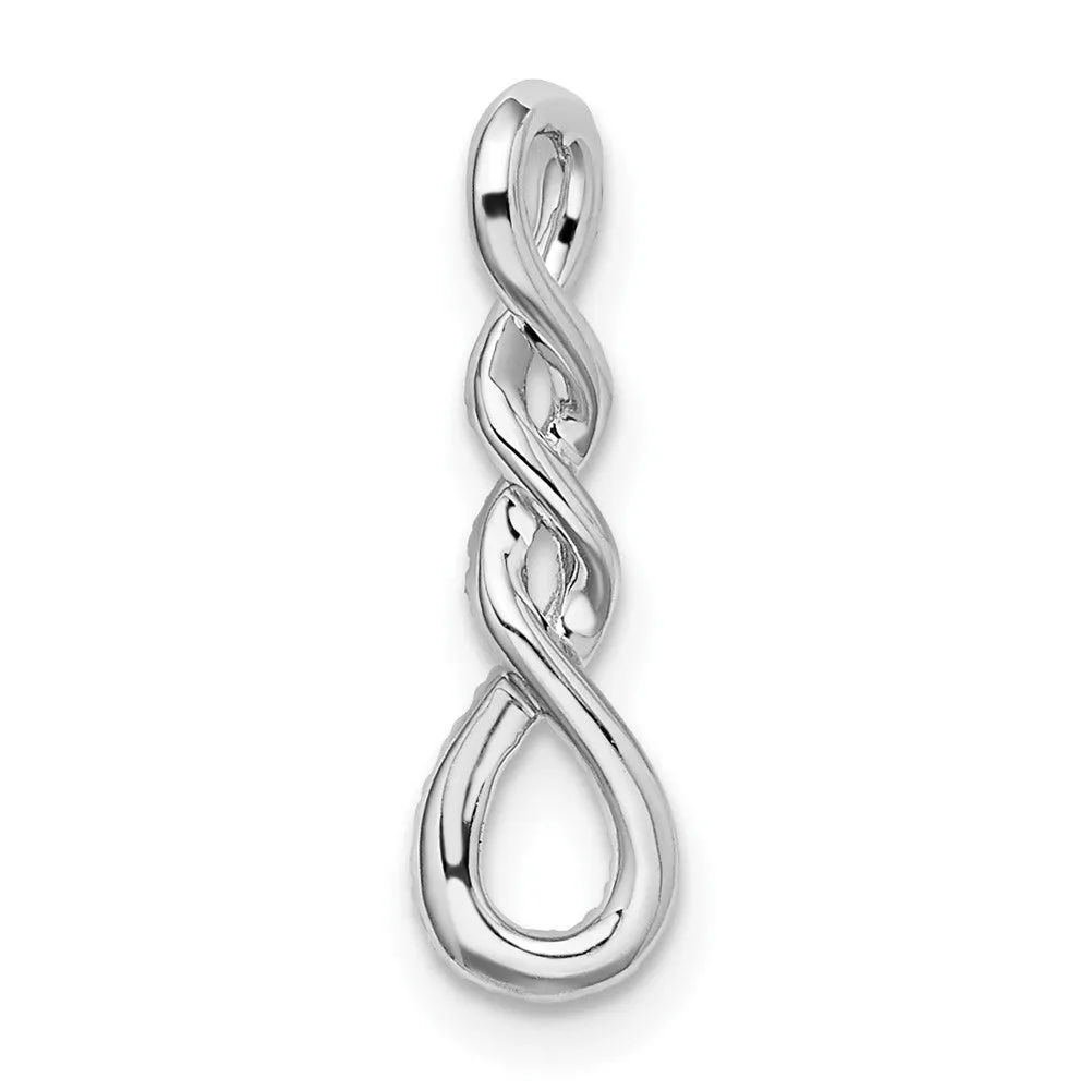 14k White Gold Diamond Twist Chain Slide
