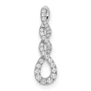 14k White Gold Diamond Twist Chain Slide