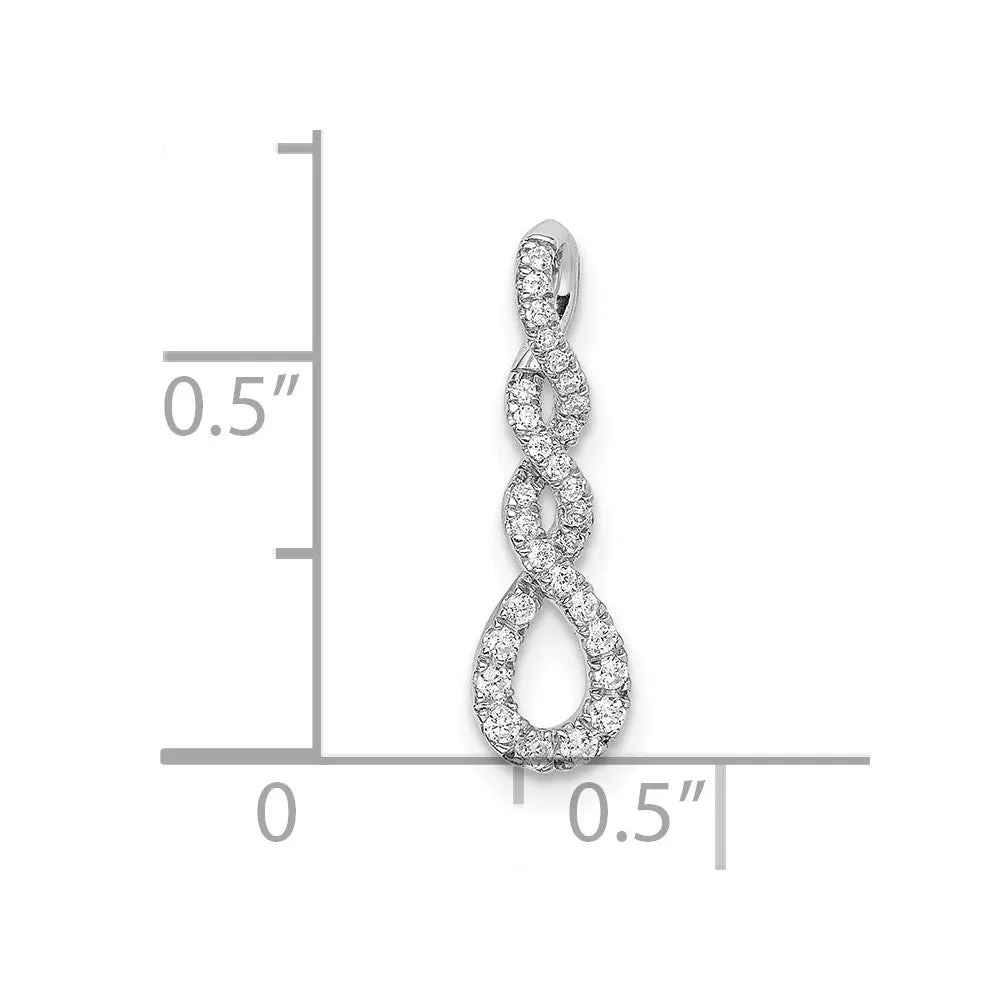 14k White Gold Diamond Twist Chain Slide