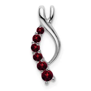 14k White Gold Garnet Journey Chain Slide