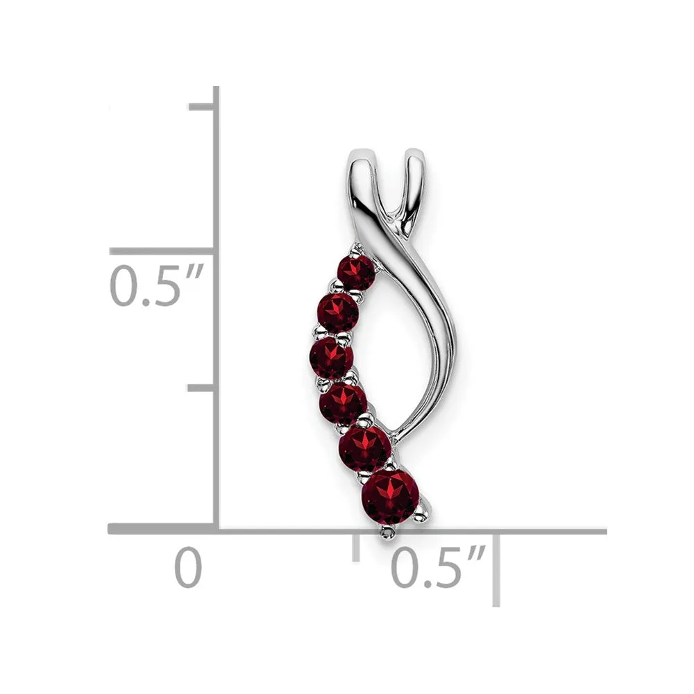 14k White Gold Garnet Journey Chain Slide