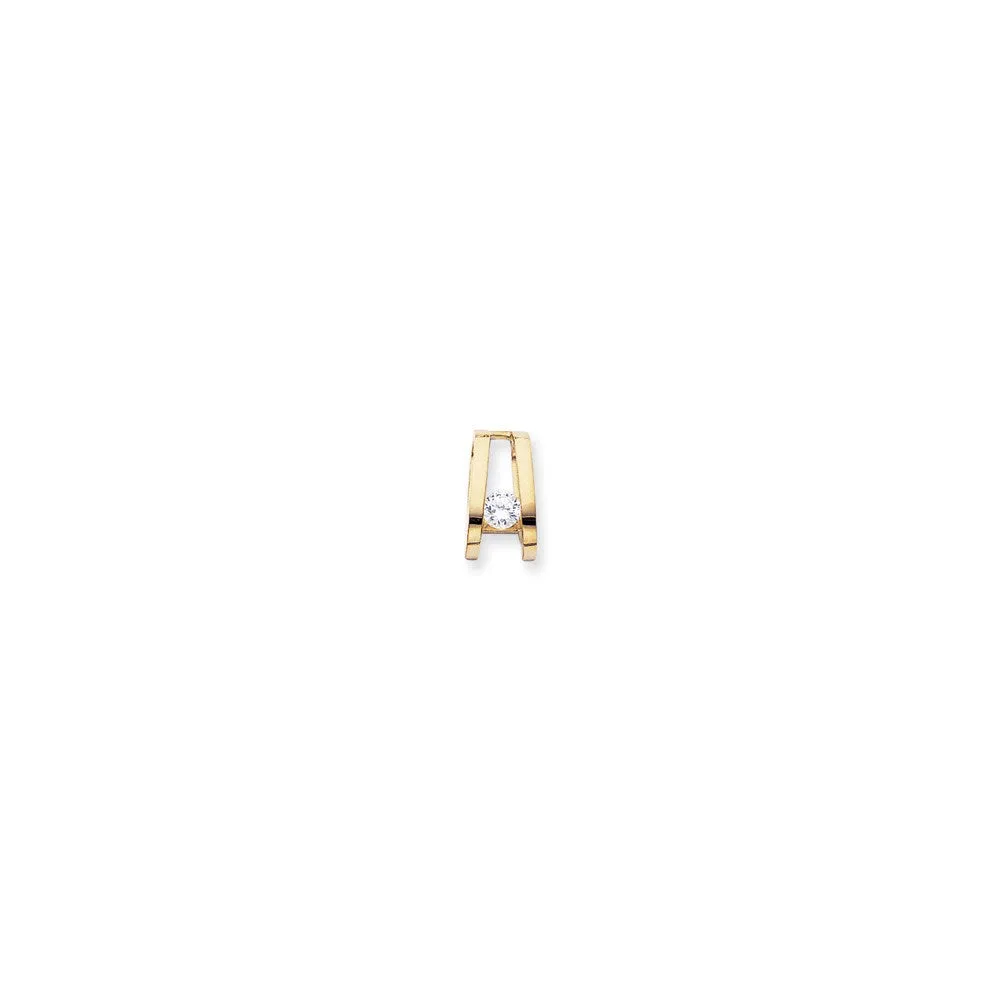 14k Yellow Gold Polished Completed Fits up to 6mm & 8mm Fancy Moissanite Slide