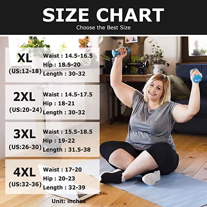 2 Pack Plus Size Capri Leggings for Women