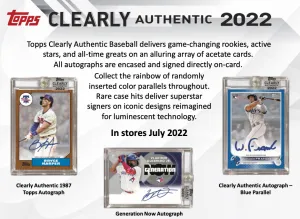 2022 Topps Clearly Authentic Baseball Hobby Box