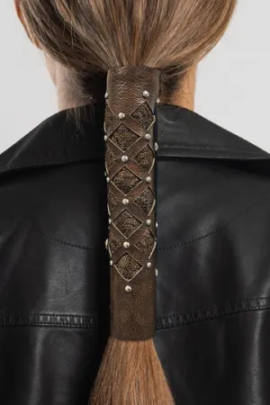 34046 Brown Diamond Cut-out w/Lace Hair GloveÂ®