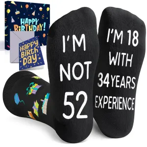 52nd Years Old Birthday Gifts for Men - Socks for 52 Year Olds, Gift Ideas for 52 Year Old Man Woman, 52nd Birthday Gifts