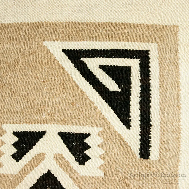 90 Year old Two Grey Hills Navajo Rug
