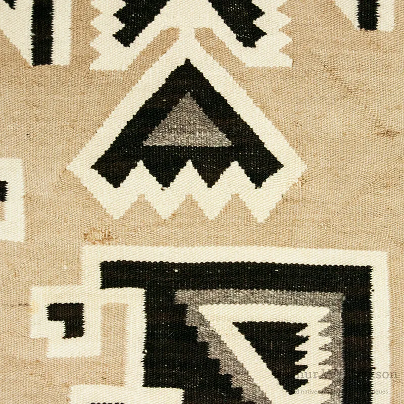 90 Year old Two Grey Hills Navajo Rug