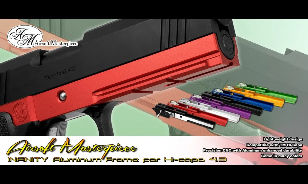 Airsoft Masterpiece Infinity 4.3″ Aluminum Advance Frame with Tactical Rail for Hi-CAPA 4.3 (Purple)