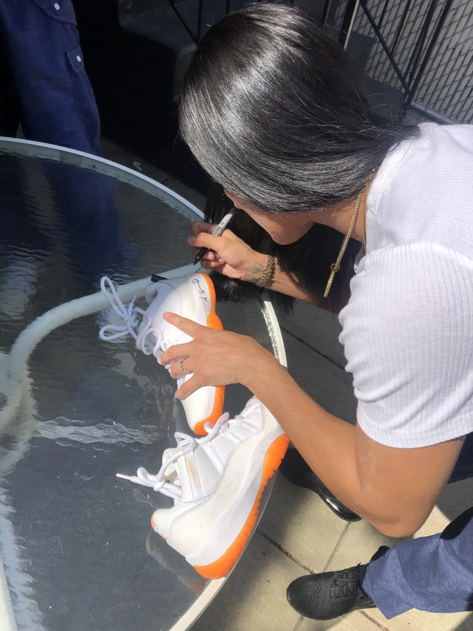 Amanda Serrano Signed autographed fight vs Taylor worn Sneakers left only.