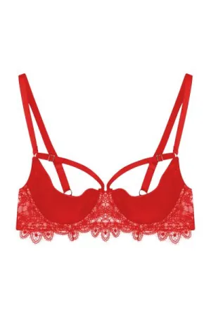 Anaise Quarter Cup Bra - Red -