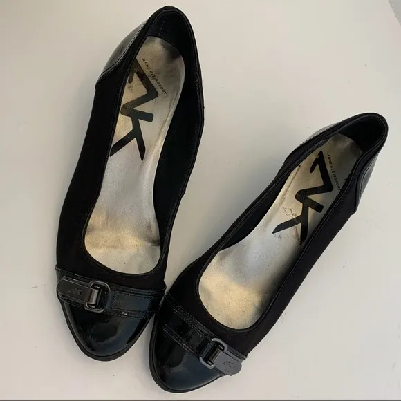 Anne Klein Sport “Tamarow” Black Fabric Wedge 6M