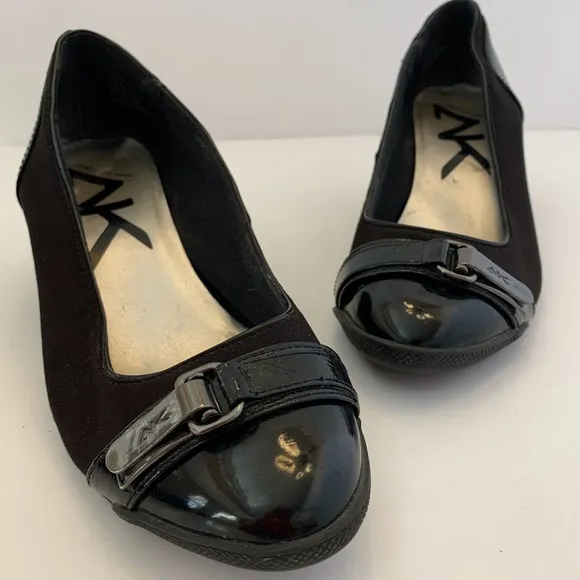 Anne Klein Sport “Tamarow” Black Fabric Wedge 6M
