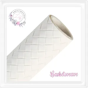 ⋅ Basketweave - Ivory ⋅ Textured Vegan Faux Leather ⋅
