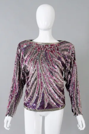 Beaded Pink Flamingo Top