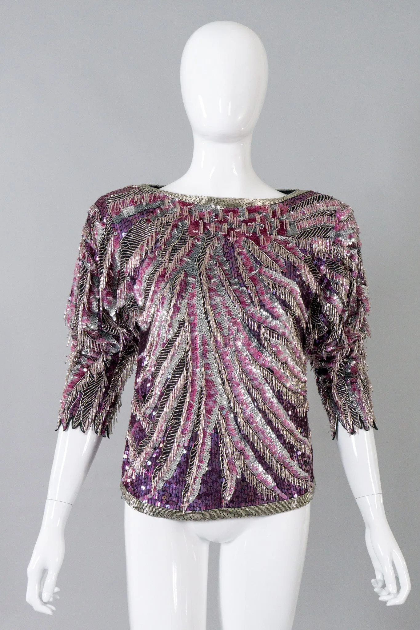 Beaded Pink Flamingo Top