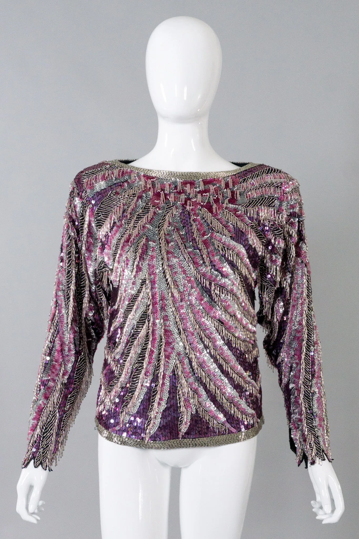 Beaded Pink Flamingo Top