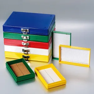 Biologix 41-6025 25-Place (5.5X3.75X1.25”) Assorted Color Non-Sterile Abs Material Slide Storage Box