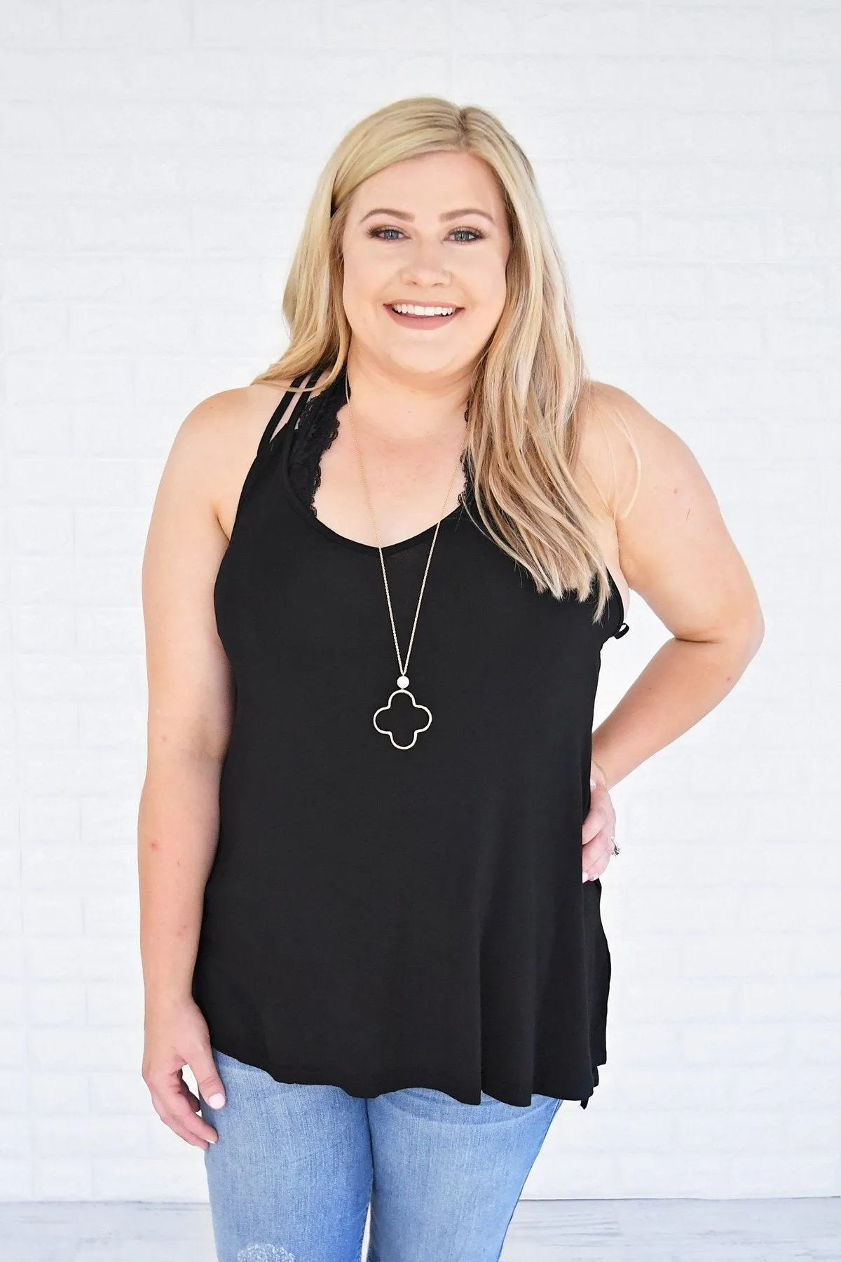 Black Strappy Tank Top