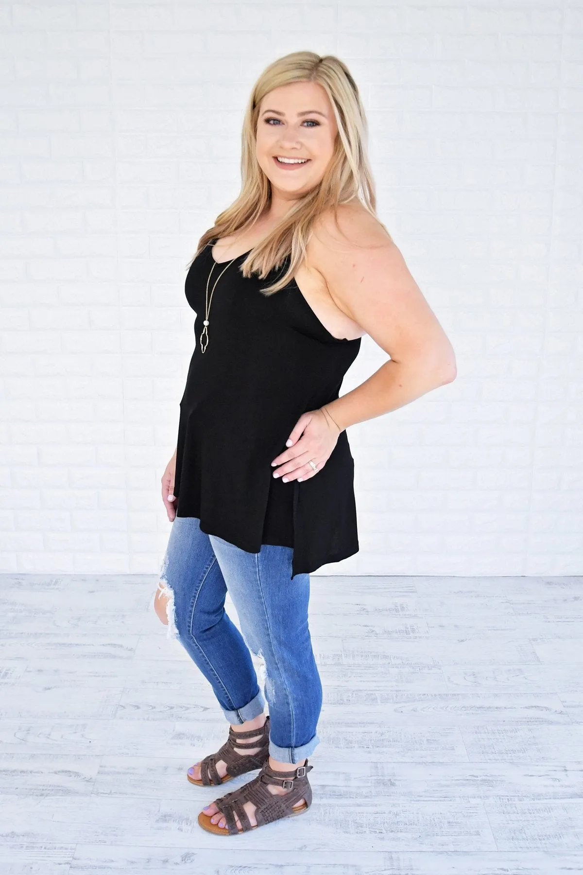 Black Strappy Tank Top