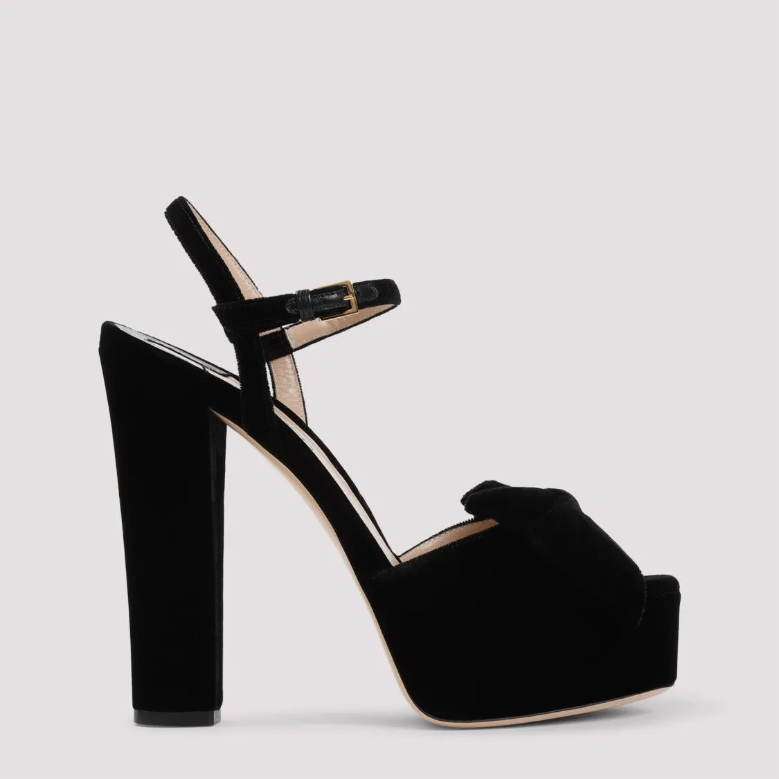 Black Velvet Platform Sandals