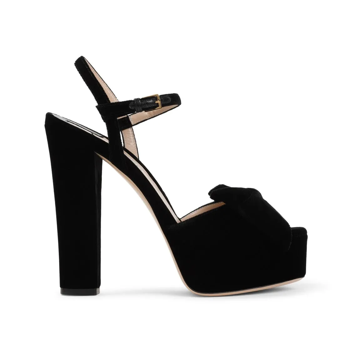 Black Velvet Platform Sandals