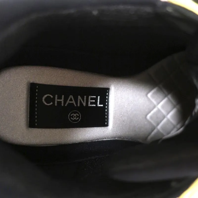 Chanel CC Lycra Sneakers Neon Yellow Size 37