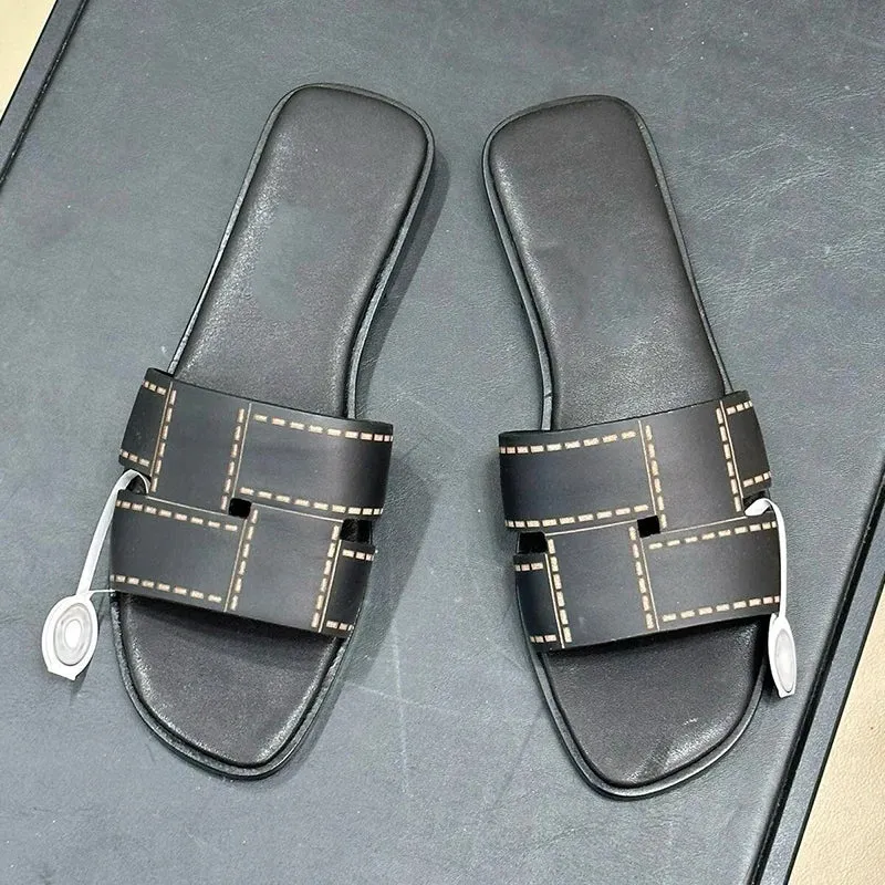 Chic Stitched Leather Sandals